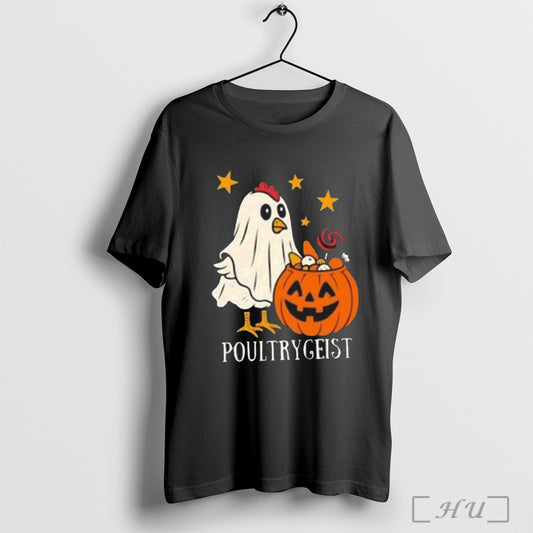 Officials Poultrygeist Halloween Chicken Ghost Costume Pumpkin T Shirt