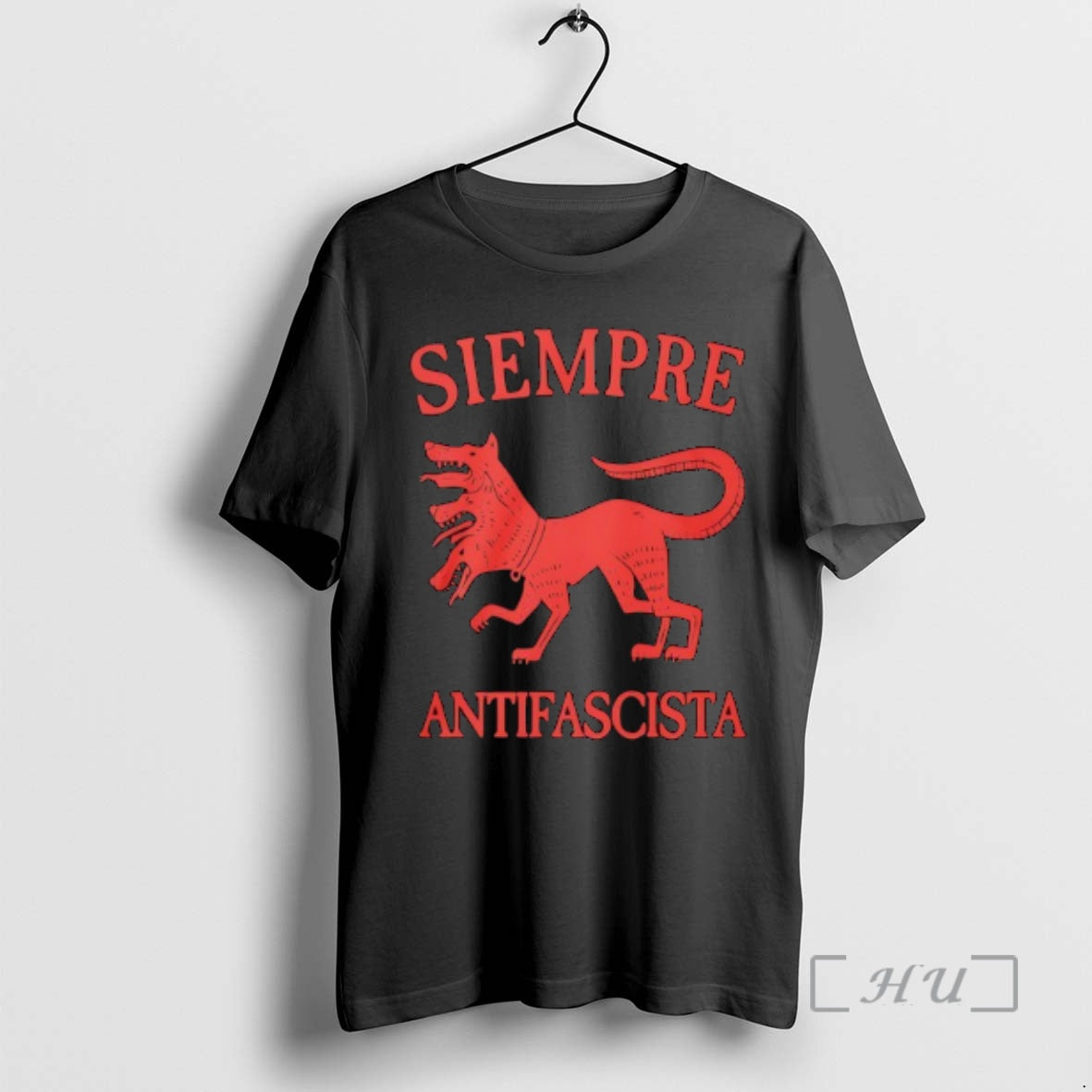 Officials Red Three Headed Cerberus Siempre Antifascista T-Shirts, Hoodie, Sweatshirt | WearSparks.com