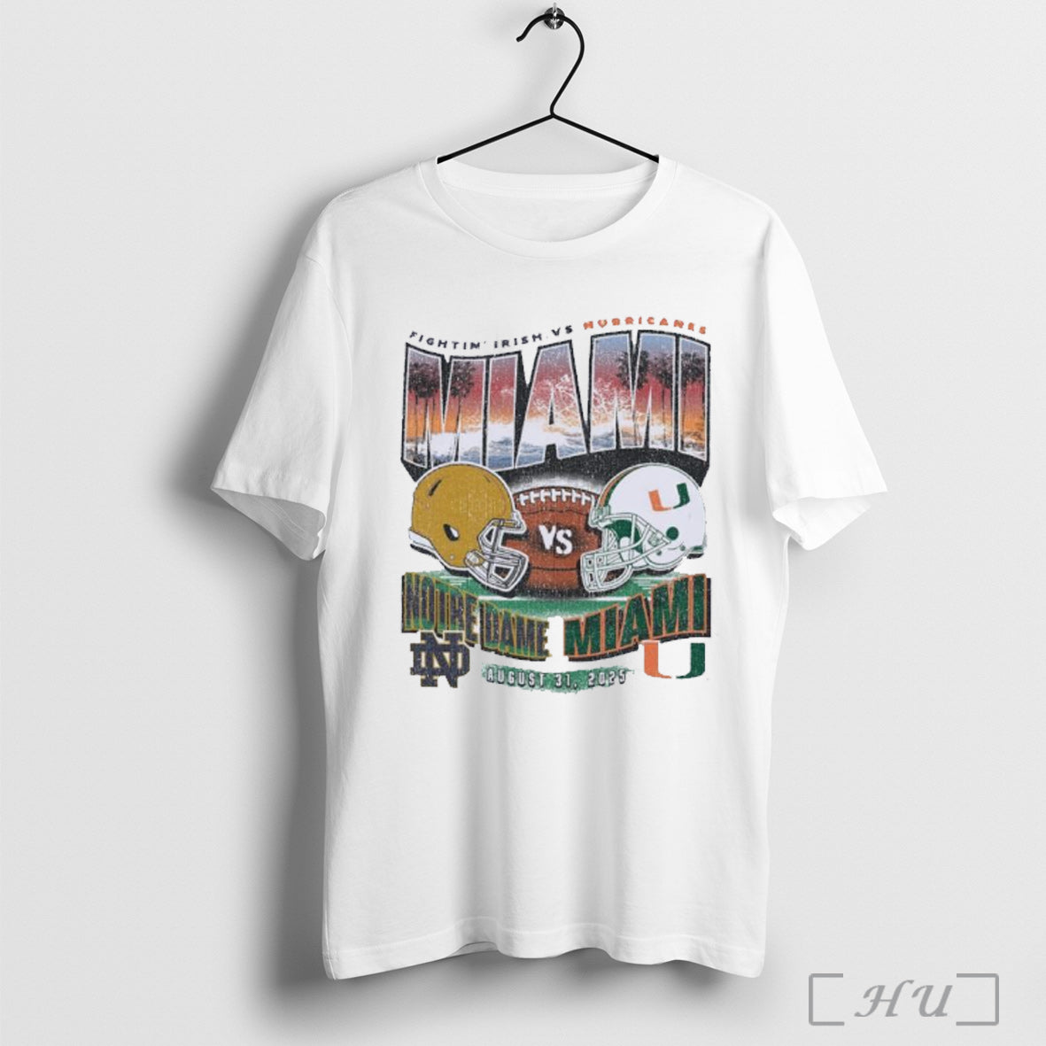 Officials Retro Miami 2025 Gameday Notre Dame Vs Miami Football T Shirt