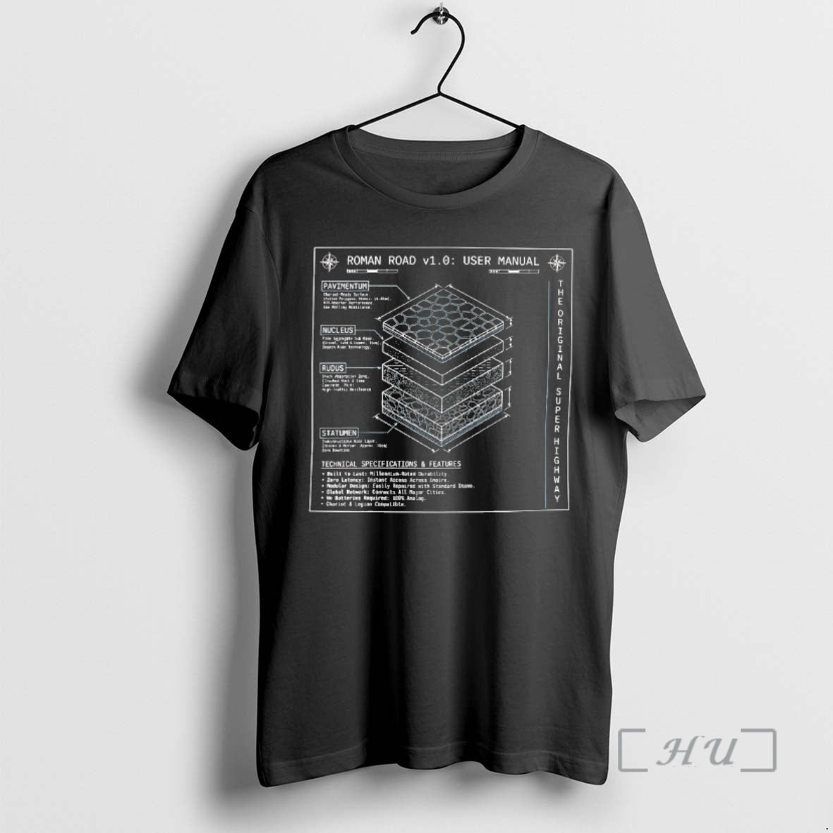 Officials Roman Road Schematic The Super Highway Blueprint T-Shirts, Hoodie, Sweatshirt | WearSparks.com