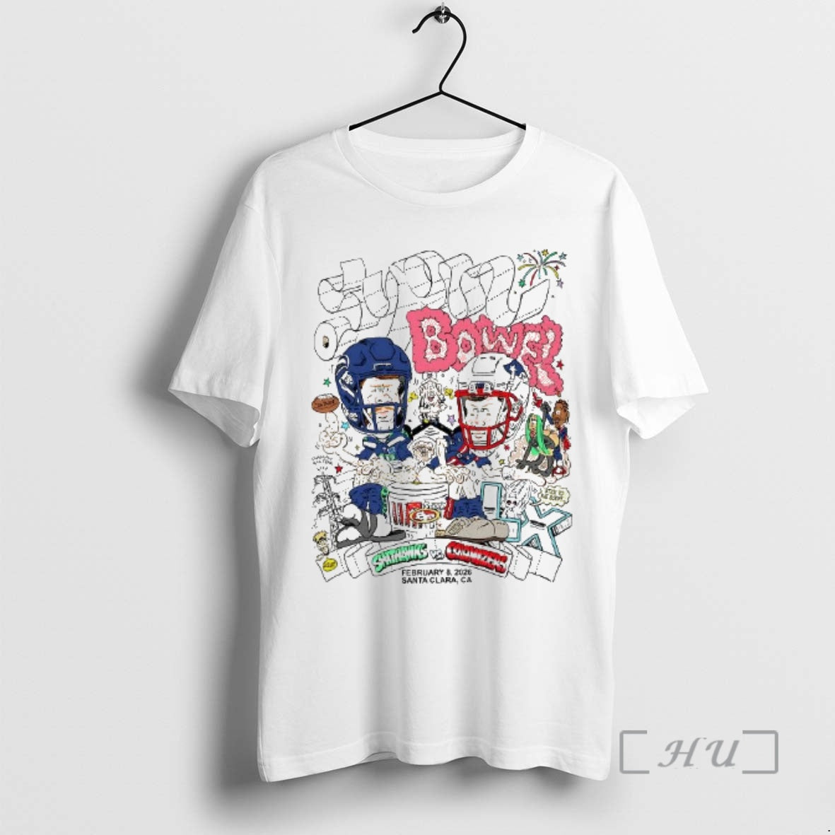 Officials Shithawks Vs Colonizers Super Bowel 2026 Caricature Woman T-Shirts, Hoodie, Sweatshirt | WearSparks.com