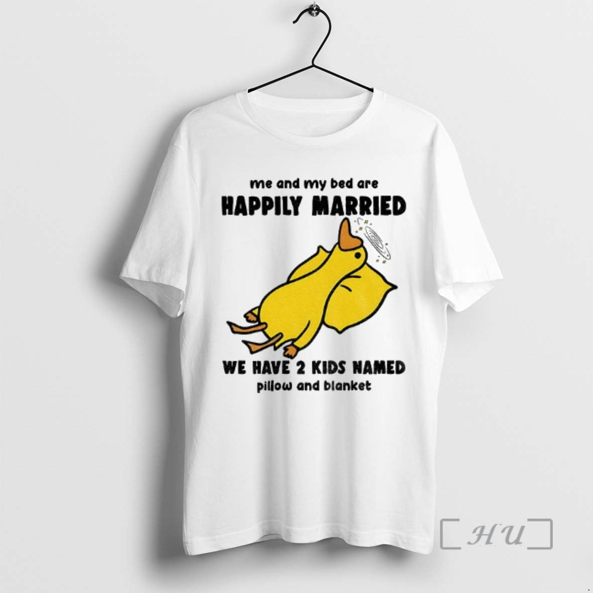 Officials Silly Goose Me And My Bed Are Happily Married We Have 2 Kids Named T-Shirts, Hoodie, Sweatshirt | WearSparks.com