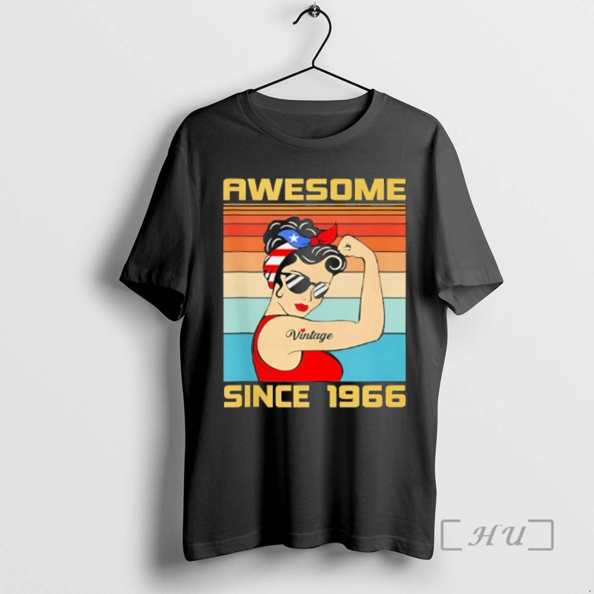 Officials Strong Girl Of American Awesome Since 1966 Vintage T-Shirts, Hoodie, Sweatshirt | WearSparks.com