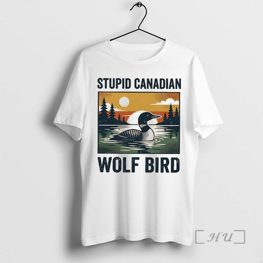 Officials Stupid Canadian Wolf Bird Common Loon Vintage Art T-Shirts, Hoodie, Sweatshirt | WearSparks.com