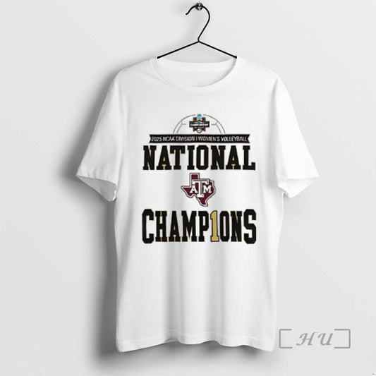 Officials Texas A And M Aggies 2025 National Champions Womens Volleyball Logo Double Sided Graphic T-Shirts, Hoodie,...