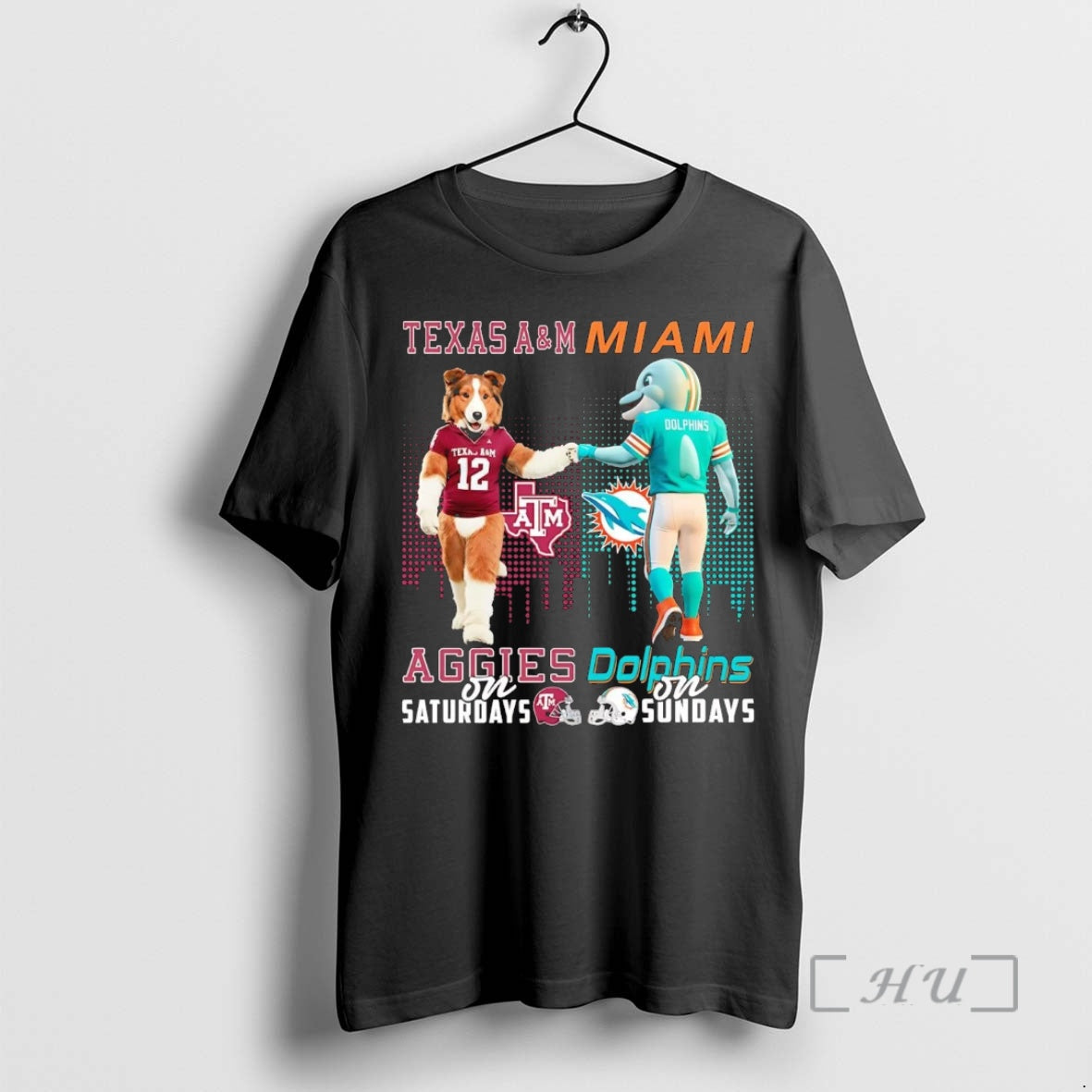 Officials Texas Am Aggies On Saturdays Miami Dolphins On Sundays Mascot Premium T Shirts Sweater Hoodie, Sweatshirt