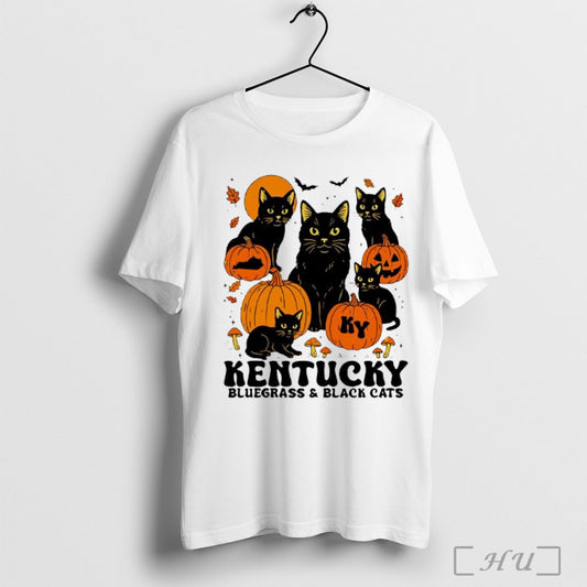 Officials The Bluegrass And Black Cats Halloween Pumpkin T Shirt
