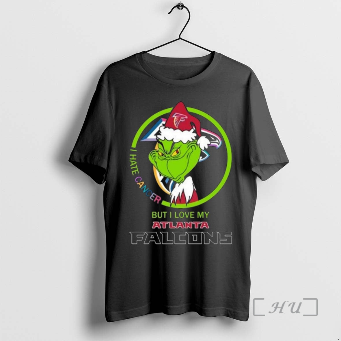 Officials The Grinch I Hate Cancer But I Love My Atlanta Falcons Merry Christmas Premium T-Shirts, Hoodie, Sweatshirt