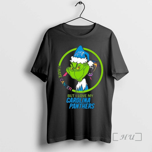 Officials The Grinch I Hate Cancer But I Love My Carolina Panthers Merry Christmas Premium T-Shirts, Hoodie, Sweatshirt