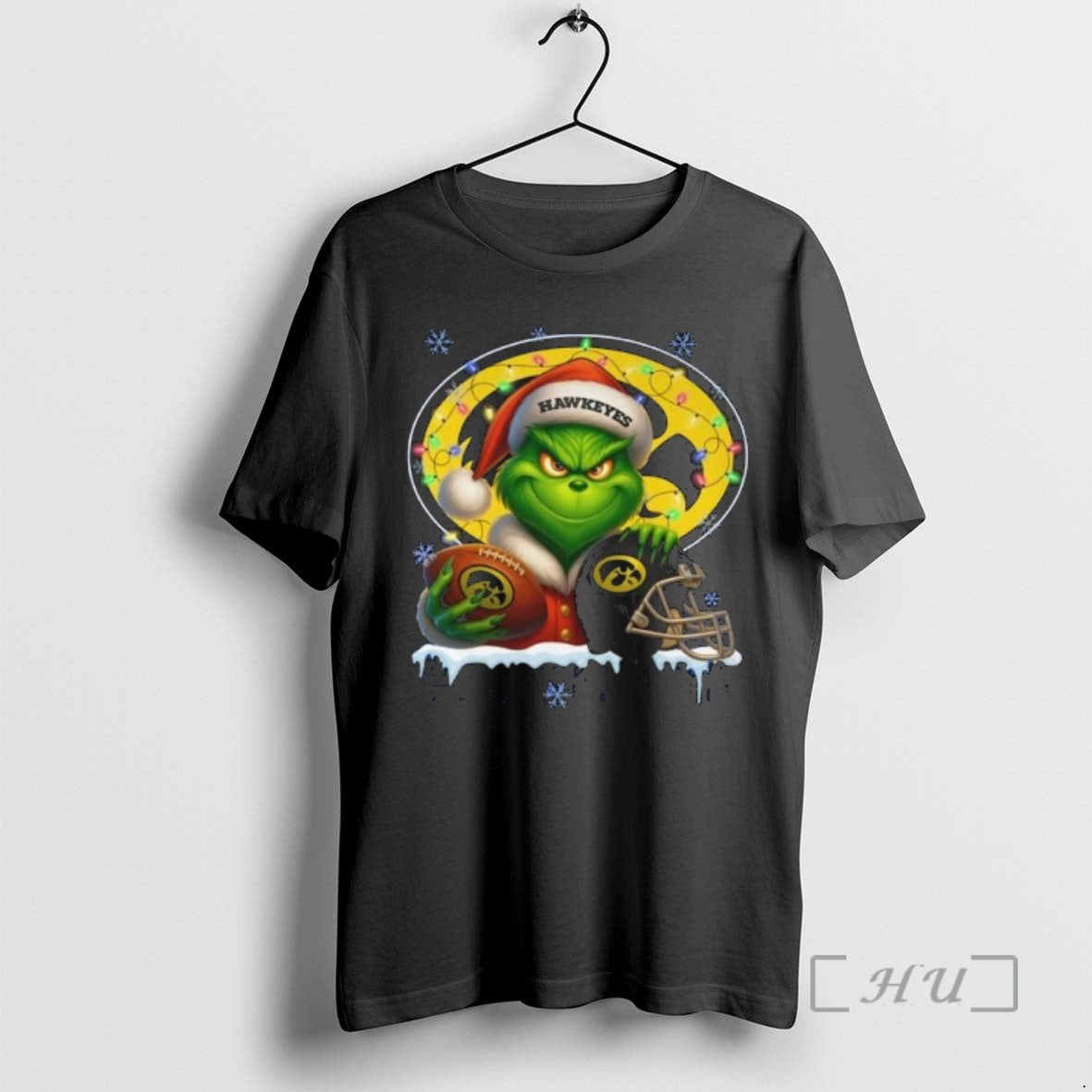 Officials The Grinch X Ball And Helmet Iowa Hawkeyes Merry Christmas 2025 Premium T Shirts Hoodie, Sweatshirt