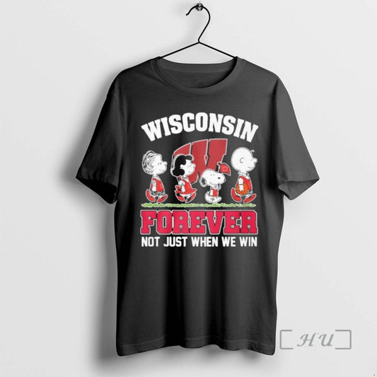 Officials The Peanuts X Wisconsin Basketball Forever Not Just When We Win Premium T Shirts