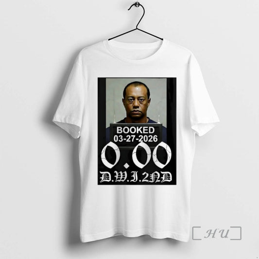 Officials Tiger Woods Booked 2026 Mugshot Graphic
