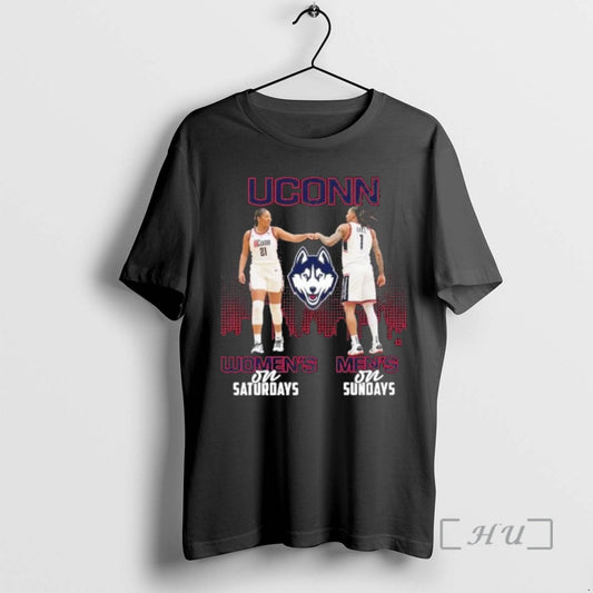 Officials Uconn Womens Basketball On Saturdays And Uconn Mens Basketball On Sundays Premium T Shirts