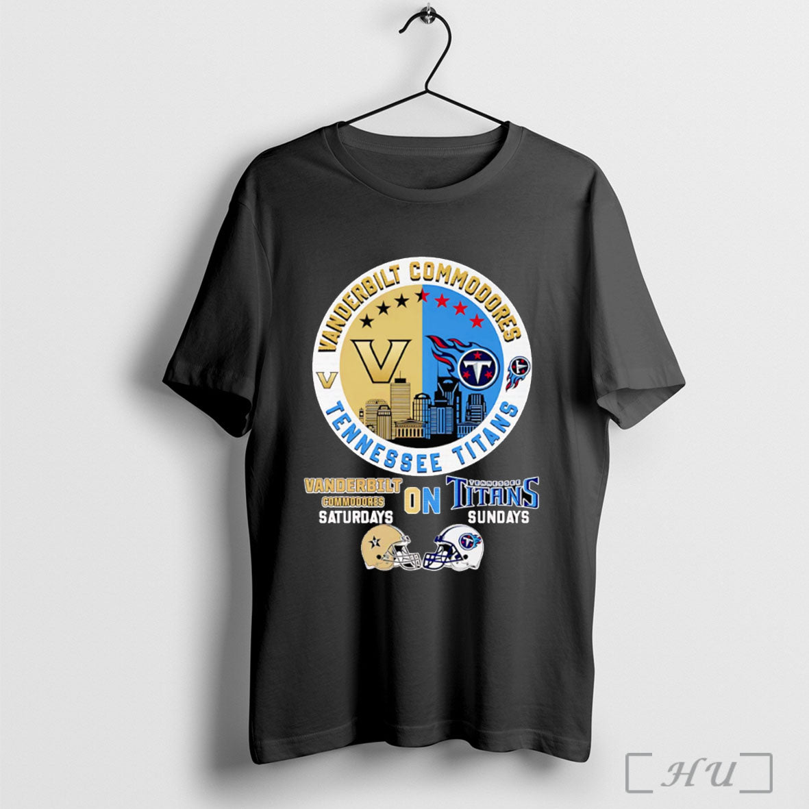 Officials Vanderbilt Commodores On Saturdays Tennessee Titans On Sundays Skyline T Shirt