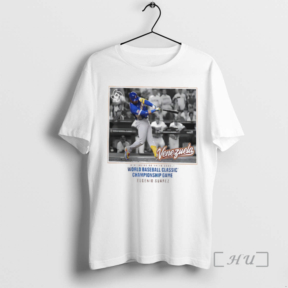 Officials Venezuela Baseball Eugenio Suarez White 2026 World Baseball Classic Go Ahead Premium T Shirts