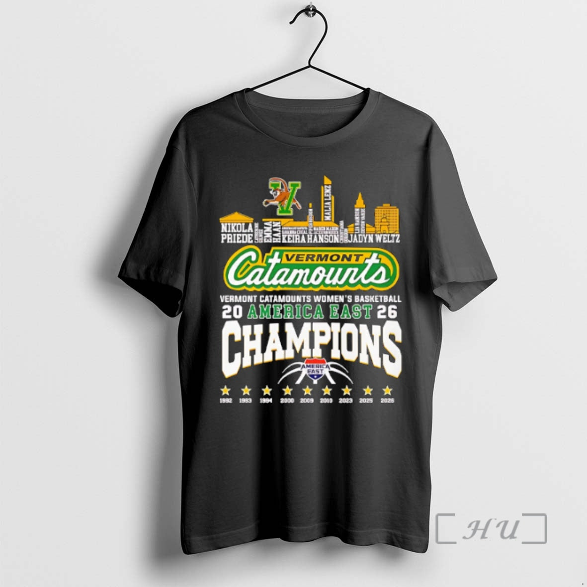 Officials Vermont Catamount 2026 America East Champions Player Names City Skyline Premium T Shirts Sweater