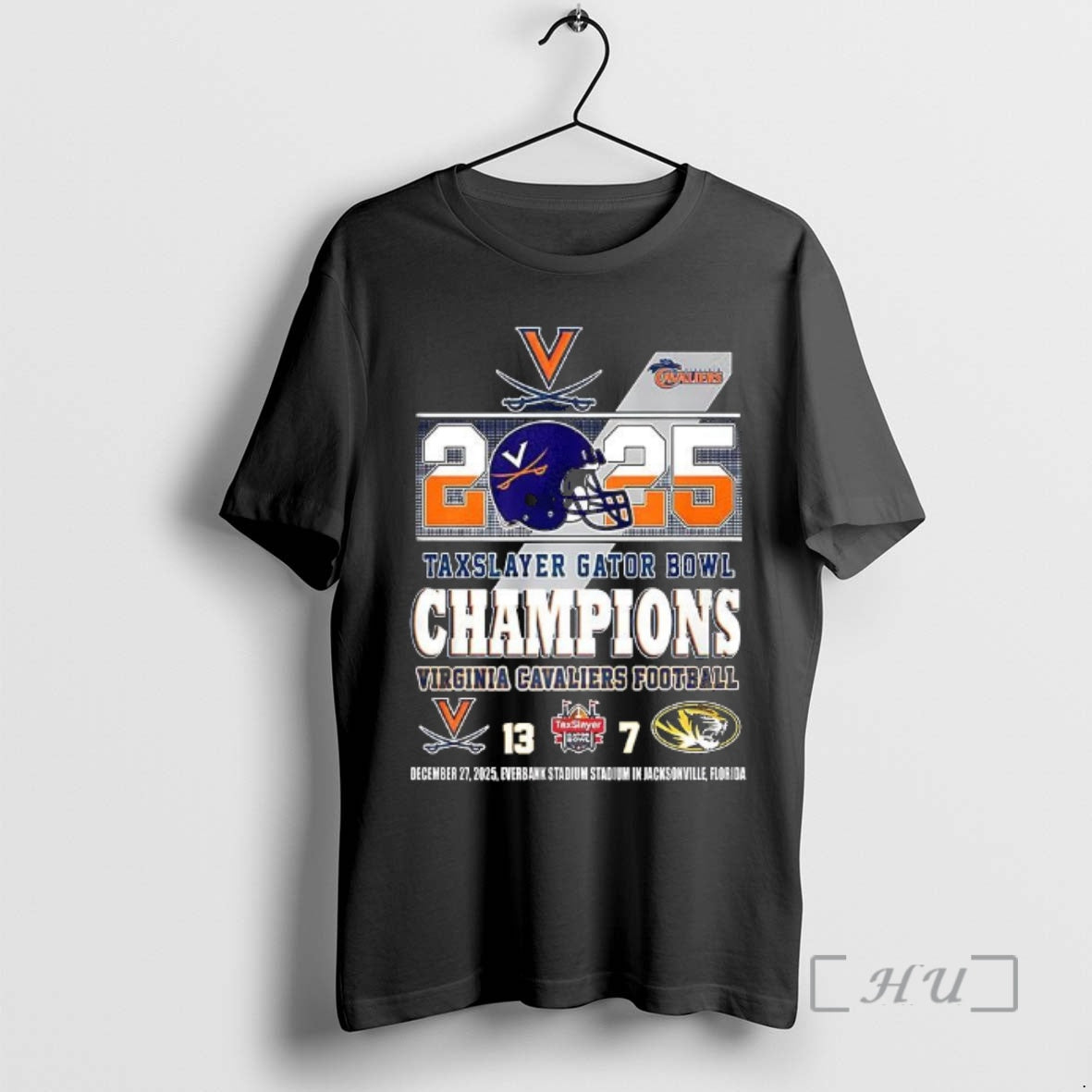 Officials Virginia Cavaliers Vs Missouri Tigers Ncaa Taxslayer Gator Bowl Champions 2025 Final Score Premium T-Shirts,...