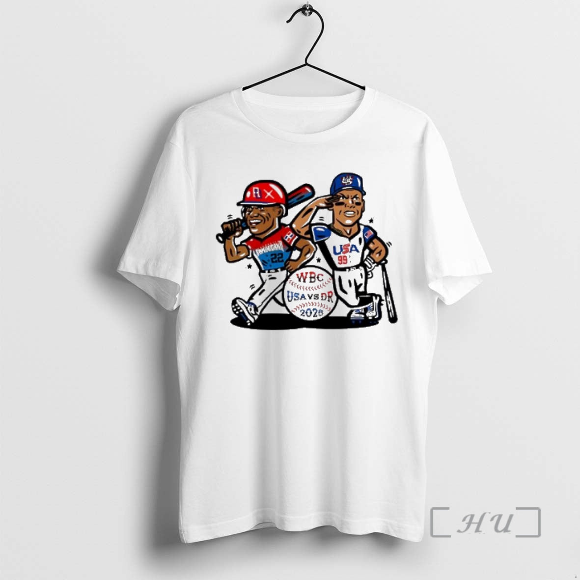 Officials Wbc Baseball Usa Vs Dr 2026 Dominicana 22 And Usa 99 Premium T Shirts