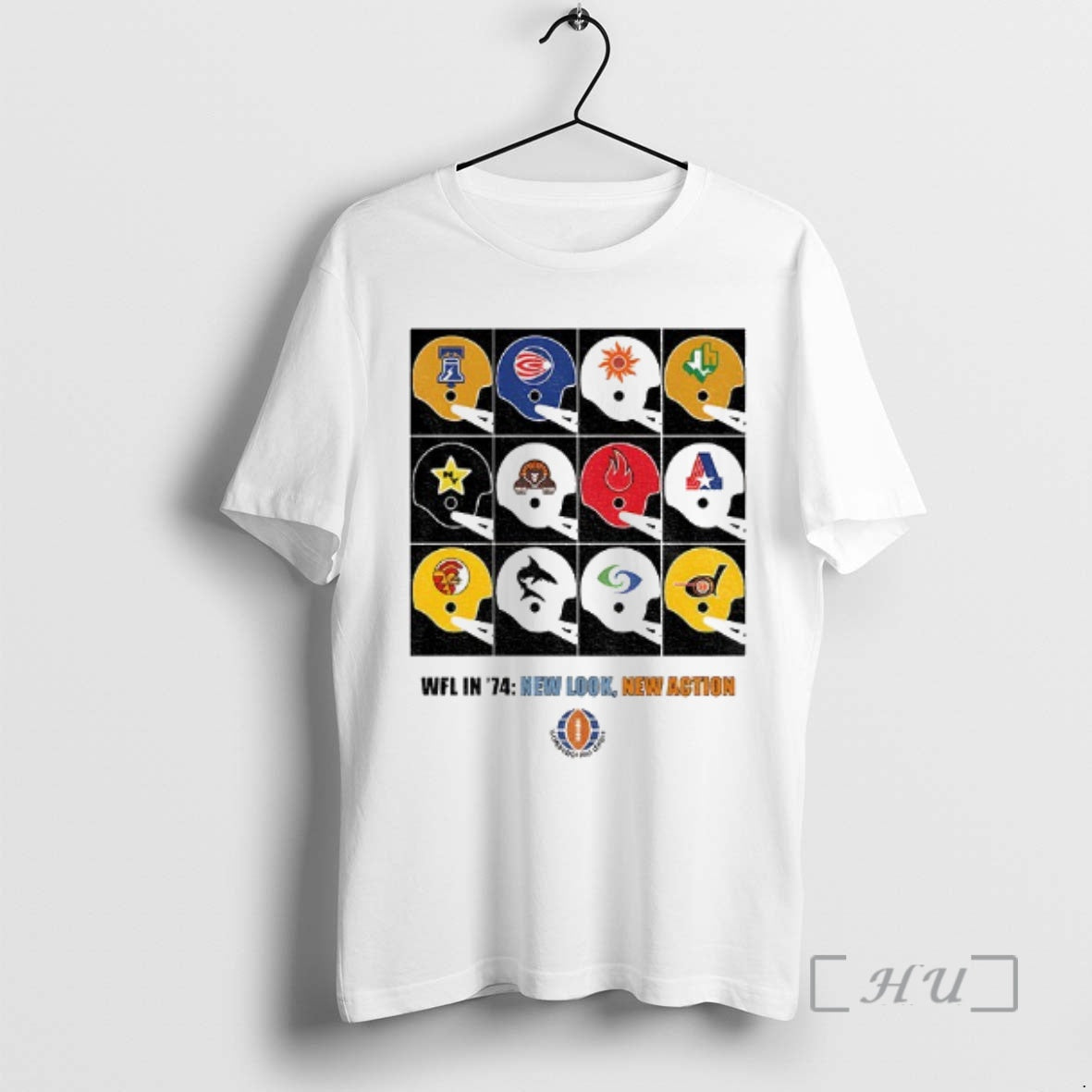 Officials Wfl In 74 New Look New Action Helmet World Football League Premium T Shirts Hoodie, Sweatshirt | WearSparks.com