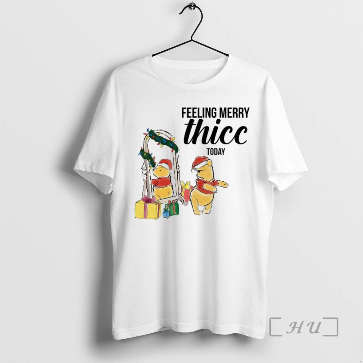 Officials Winnie The Pooh Feeling Merry Thicc Today Cartoon Christmas T-Shirts, Hoodie, Sweatshirt | WearSparks.com