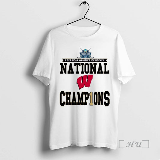 Officials Wisconsin Badgers 2026 Ncaa Womens Ice Hockey National Champions Locker Room Premium T Shirts