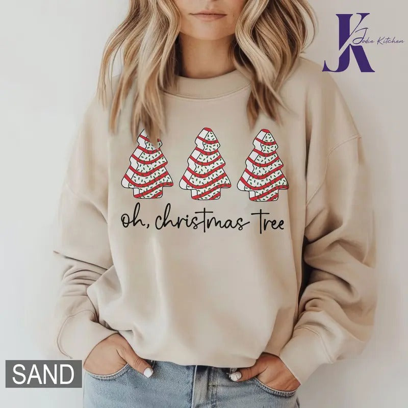 Oh Christmas Tree Sweatshirt, Christmas Tree Sweatshirt, Christmas Cake Shirt, Funny Christmas Sweatshirt, Xmas Gif Hoodie