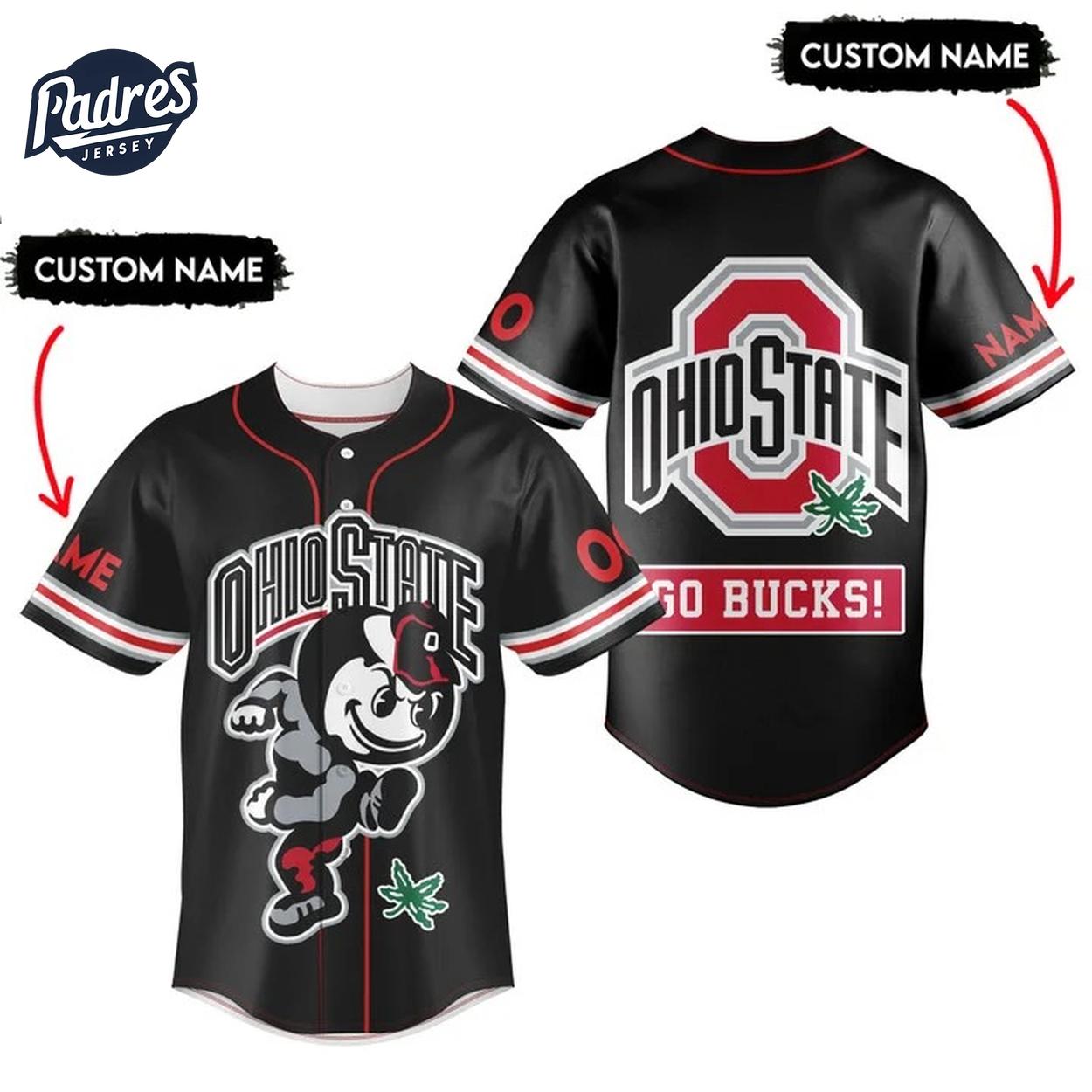 Ohio State Go Bucks Football Custom Baseball Jersey - Padres Jersey Oasis: Elevate Your Baseball Style Game... (Image 1)
