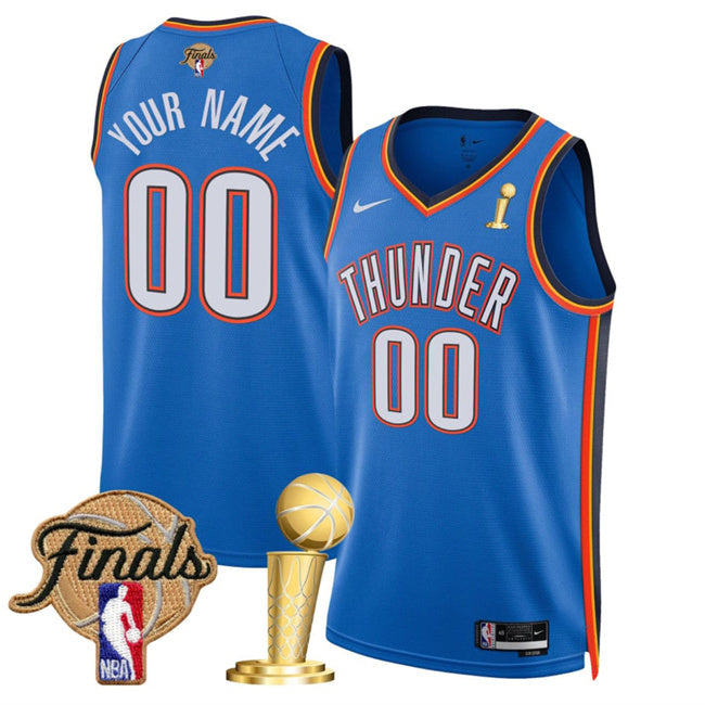 Oklahoma City Thunder Active Player Custom Blue 2025 Finals Patch And Finals