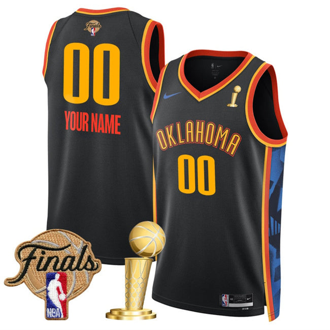 Oklahoma City Thunder Customized Black 2025 Finals Patch And Finals Champions
