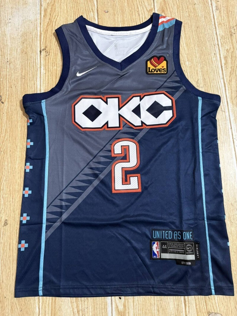 Oklahoma City Thunder #2 Shai Gilgeous-Alexander Thunder 2 City Edition Style 2