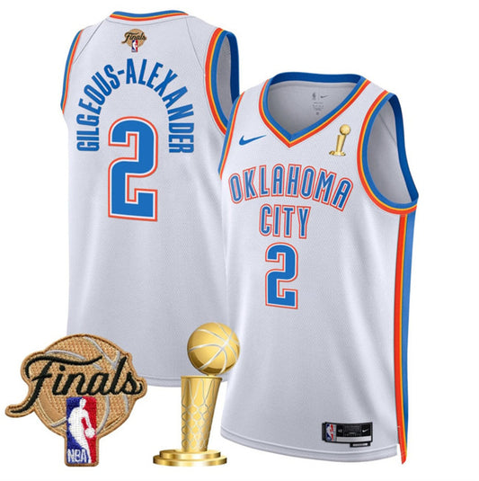Oklahoma City Thunder #2 Shai Gilgeous-Alexander White 2025 Finals Patch And Finals