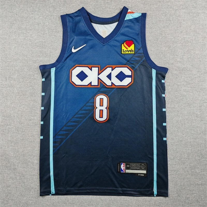 Oklahoma City Thunder #8 Jalen Williams 26 Thunder 8 Blue City Edition Style 2