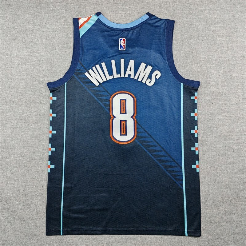 Oklahoma City Thunder #8 Jalen Williams 26 Thunder 8 Blue City Edition Style 3
