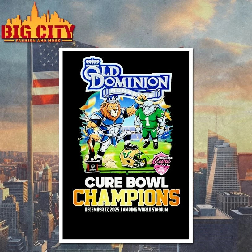 Old Dominion Monarchs Cure Bowl Champions 2025 Mascot shirt