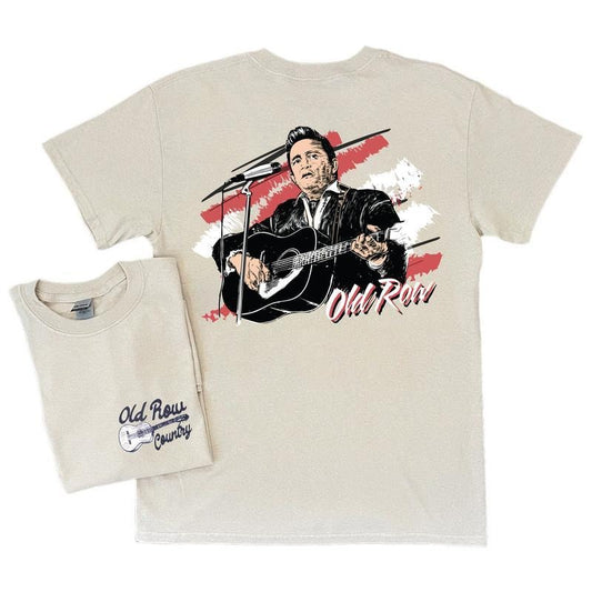 Old Row Johnny Cash T-Shirt, Graphic Tee, Vintage Graphic Tee, Shirt for Men, Women, Menswear Top Round Neck Human Casual...