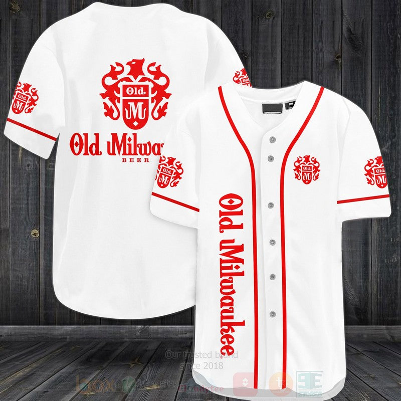 FASHION Old Milwaukee Beer Baseball Jerseys Botton Shirt