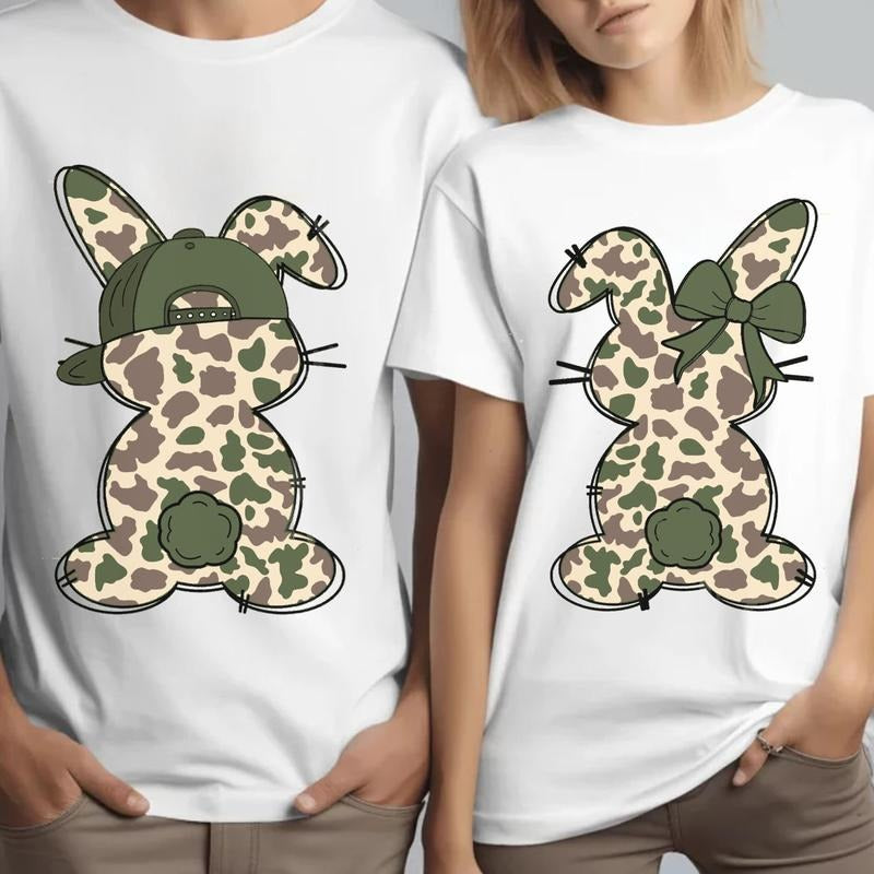 Oldschool Camo Bunny Rabbit Easter Cute Boy Cute Girl Shirts, Bunny Camo Egg Hunter Shirt, Camo Hunting Lovers Tee,...