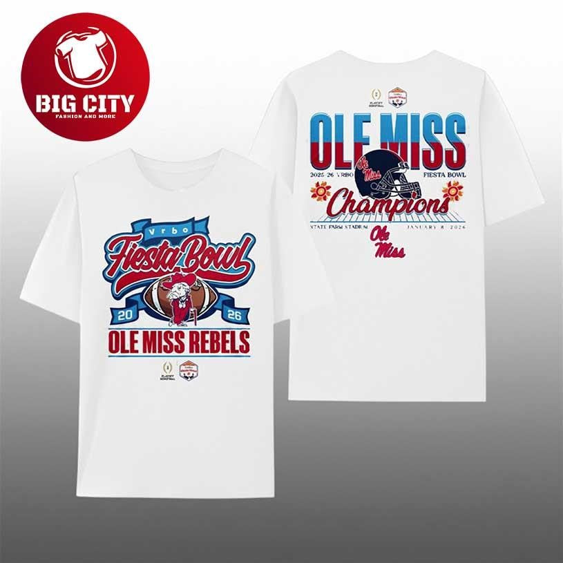 Ole Miss 2026 Fiesta Bowl Champions Football Two Sided Shirt