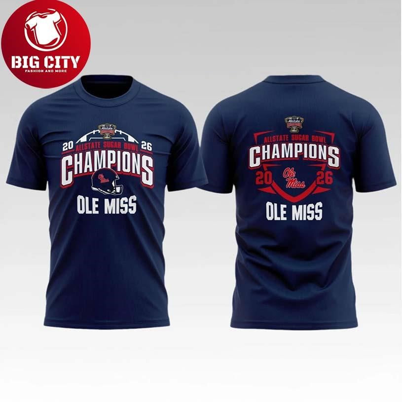 Ole Miss Allstate Sugar Bowl Champions Two Sided Shirt
