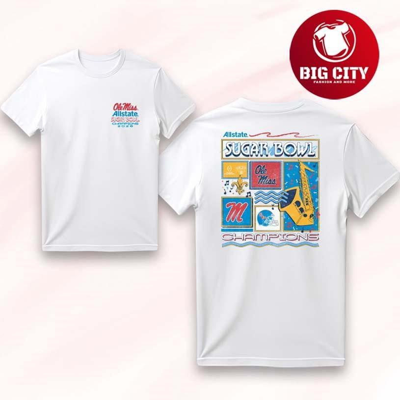 Ole Miss Alstate Sugar Bowl Champions 2026 Two Sided Shirt