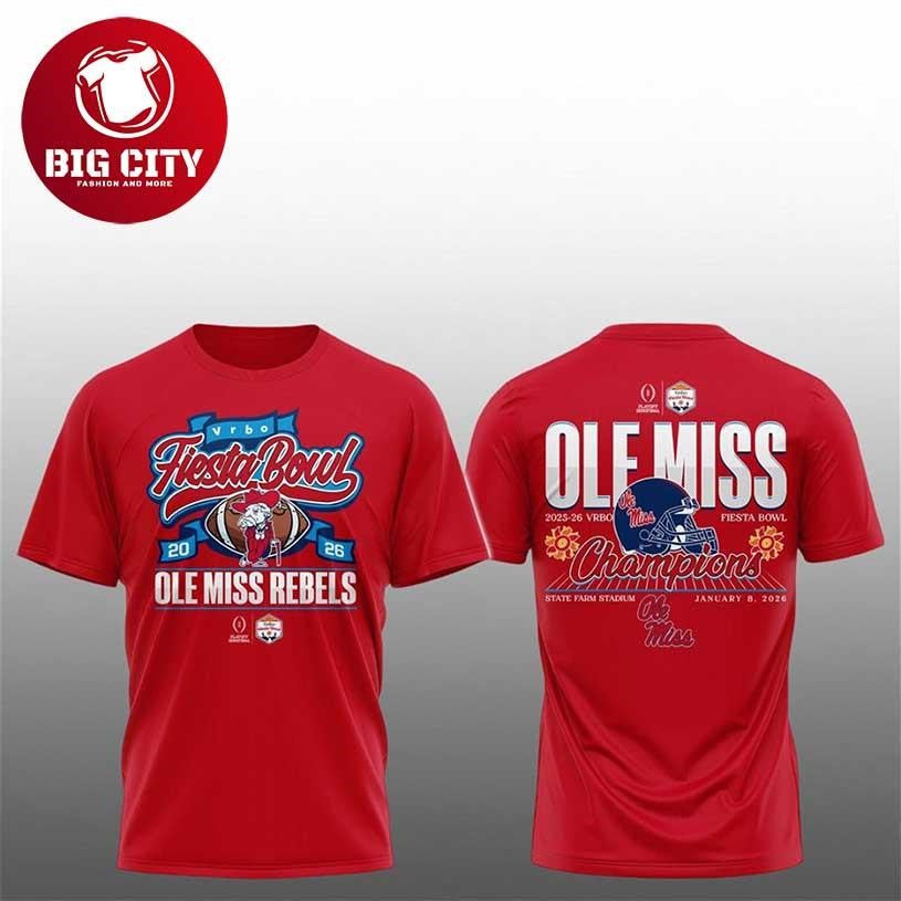 Ole Miss Football 2026 VRBO Fiesta Bowl Champions Two Sided Shirt