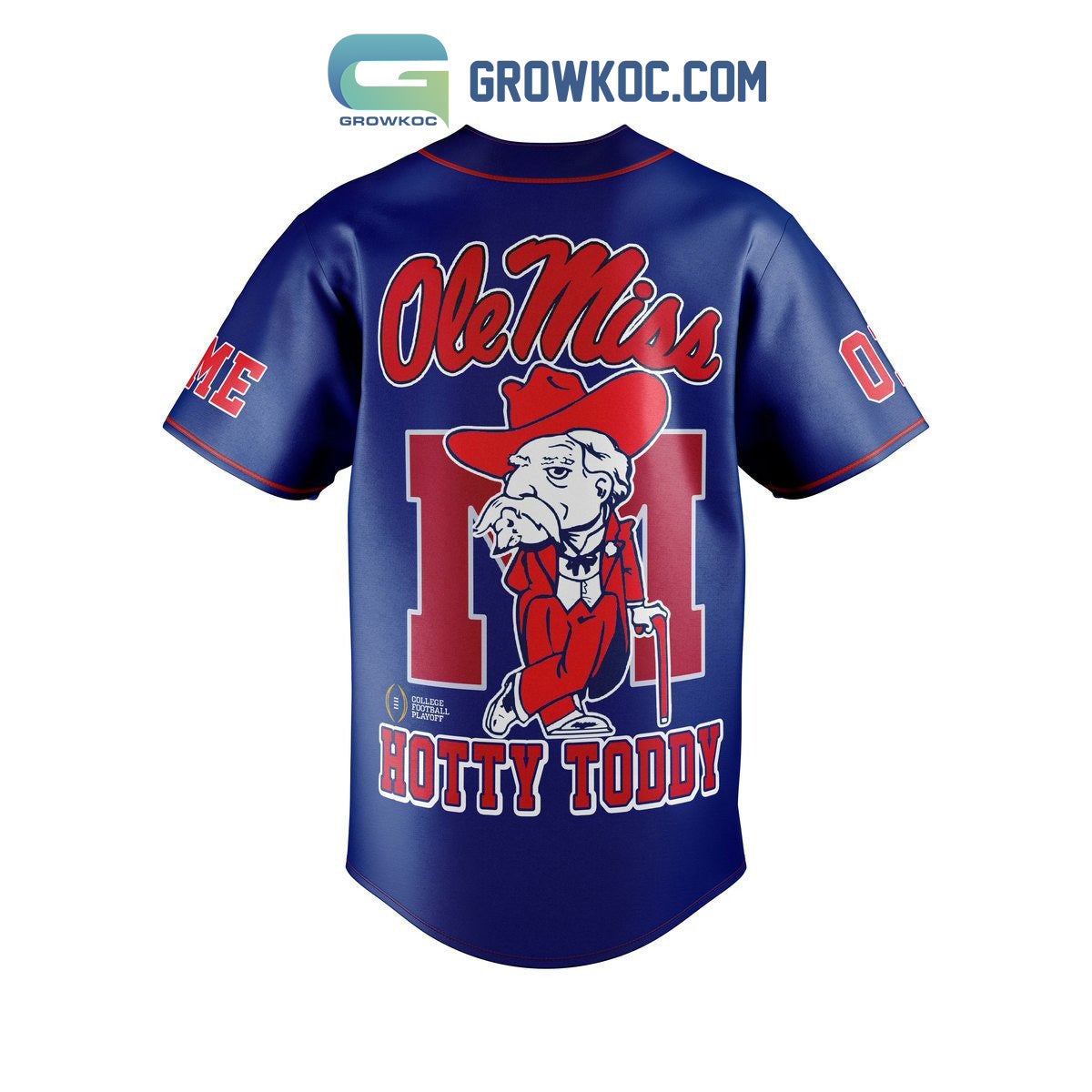 Ole Miss Rebel Chick-fil-APeach Bowl Personalized Baseball Jersey Navy