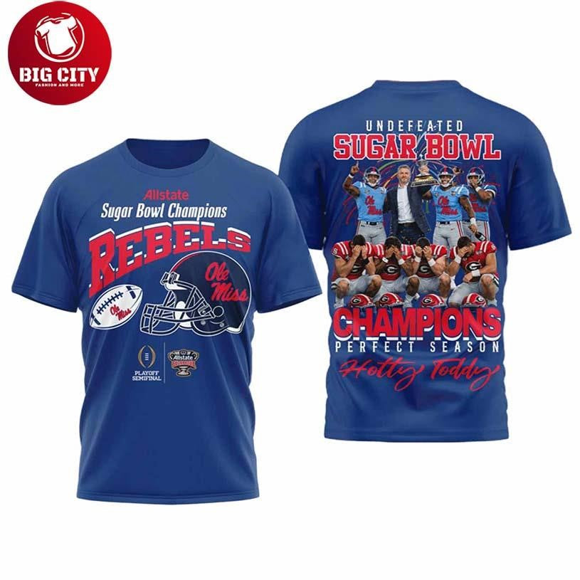 Ole Miss Undefeated Sugar Bowl Champions 2026 Two Sided Shirt
