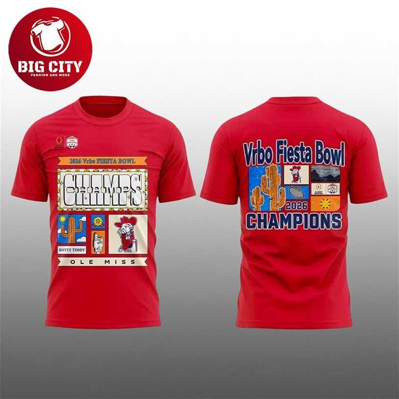 Ole Miss Vrbo Fiesta Bowl 2026 Champions Two Sided Shirt