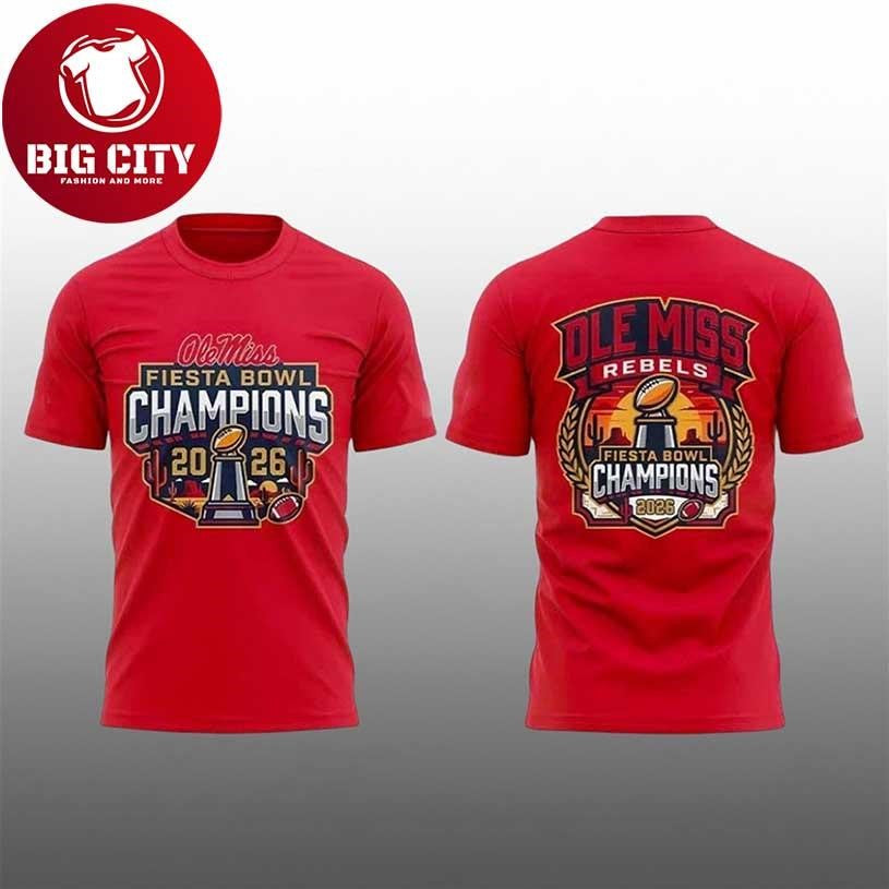 Ole Miss Vrbo Fiesta Bowl Champions 2026 Two Sided Shirt