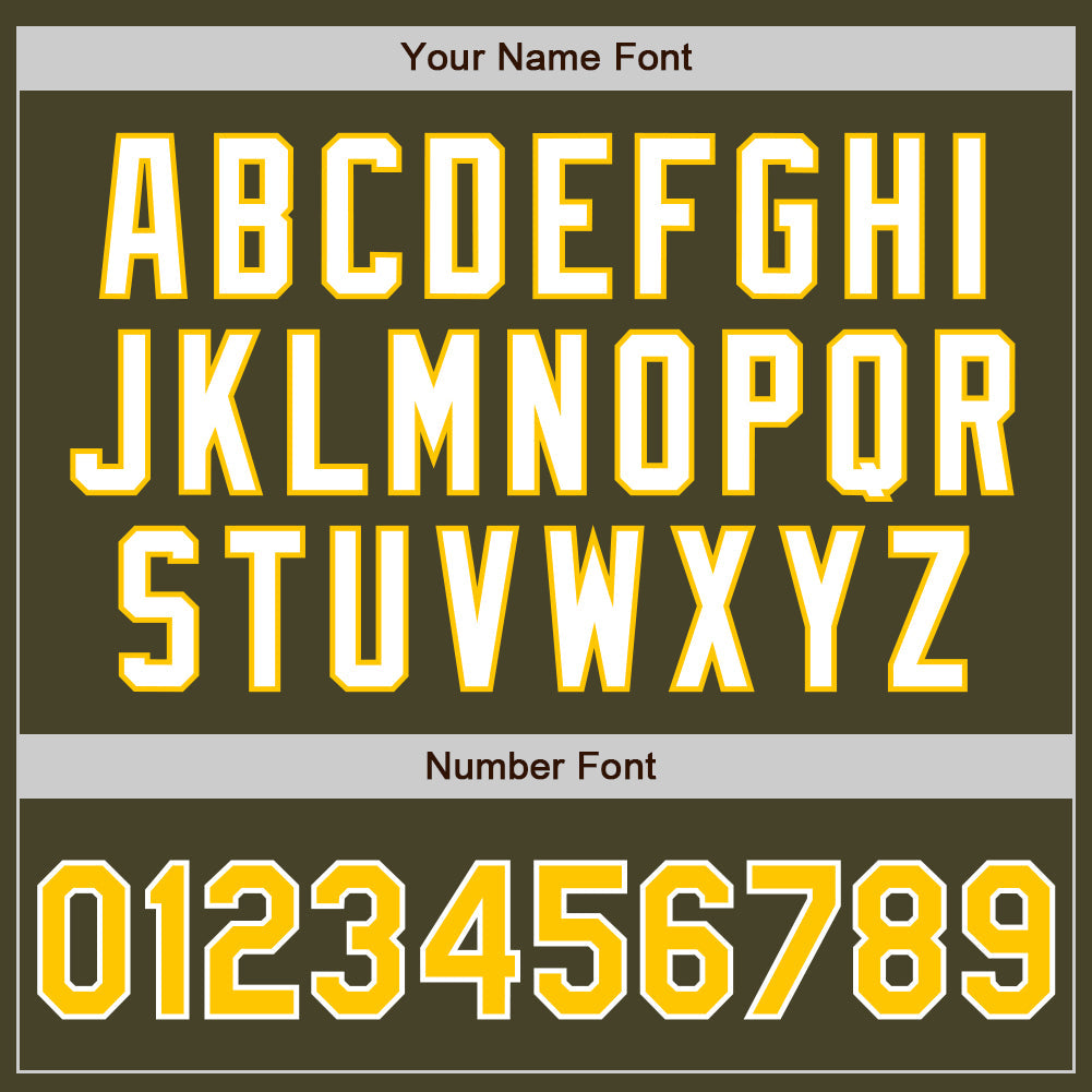 Custom Olive Yellow-White Authentic Baseball Jersey