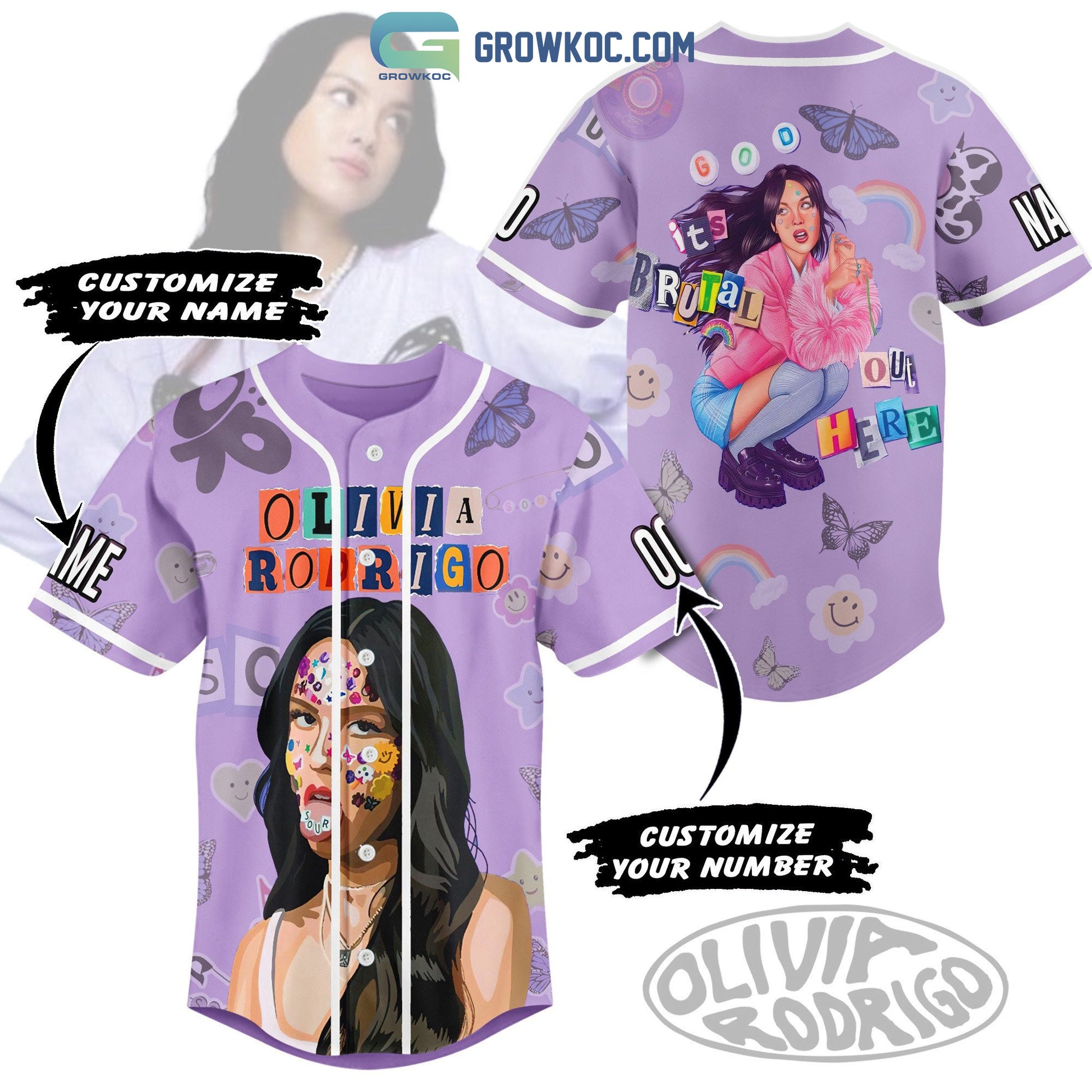 Olivia Rodrigo God Its Brotal Out Here Personalized Baseball Jersey
