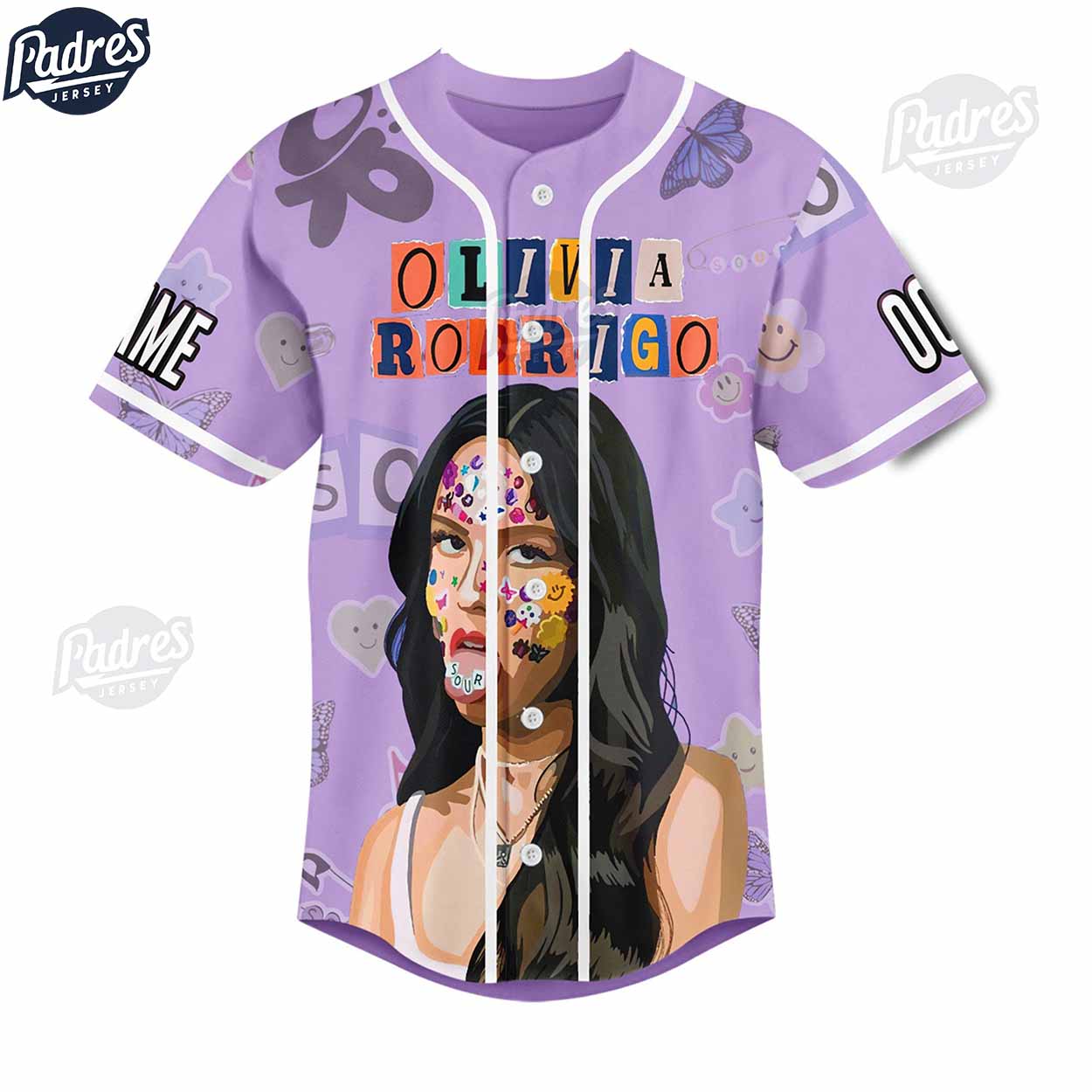 Olivia Rodrigo It's Brutal Out Here Custom Baseball Jersey Style - Padres Jersey Oasis: Elevate Your Baseball... (Image 3)