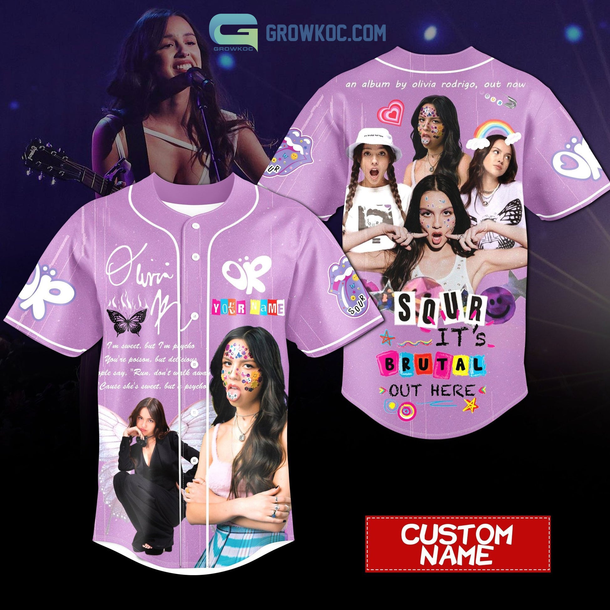 Olivia Rodrigo Sour It’s Brutal Out Here Personalized Baseball Jersey