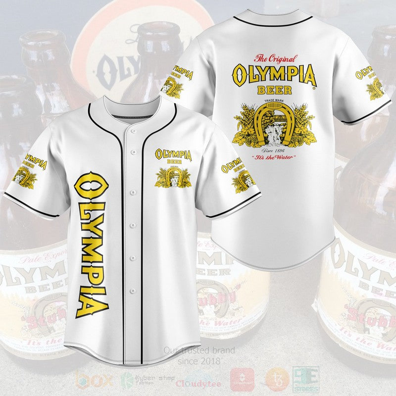 FASHION Olympia Brewing Company Baseball Jerseys Botton Shirt